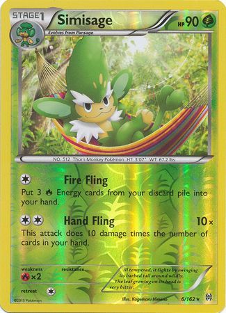 Simisage 6 162 Rare Reverse Holo XY Breakthrough Reverse Holo Singles Simisage 6 162 Rare Reverse Holo XY Breakthrough Reverse Holo Singles
