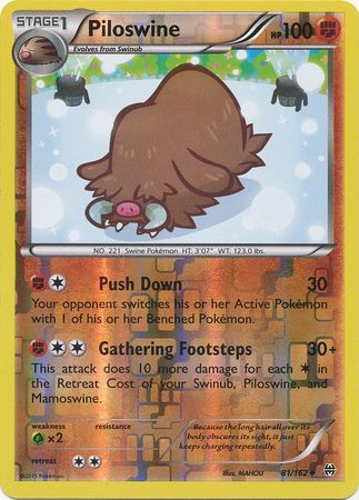 Piloswine 81 162 Uncommon Reverse Holo XY Breakthrough Reverse Holo Singles Piloswine 81 162 Uncommon Reverse Holo XY Breakthrough Reverse Holo Singles