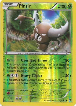 Pinsir 3 162 Uncommon Reverse Holo XY Breakthrough Reverse Holo Singles Pinsir 3 162 Uncommon Reverse Holo XY Breakthrough Reverse Holo Singles