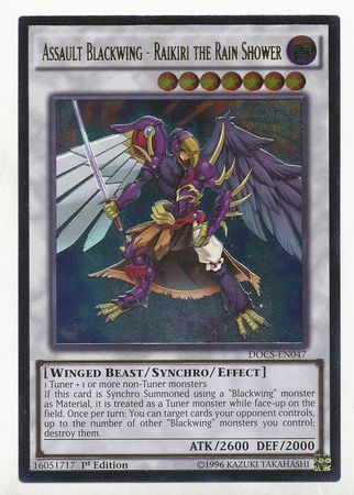 Ultimate Rare Assault Blackwing Raikiri the Rain Shower DOCS EN047 1st Edition Dimension of Chaos 1st Edition Singles Ultimate Rare Assault Blackwing Raikiri the Rain Shower DOCS EN047 1st Edition Dimension of Chaos 1st Edition Singles