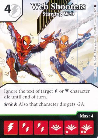 Web Shooters Stinging Web 105 142 Uncommon Marvel Dice Masters The Amazing Spider Man Singles Web Shooters Stinging Web 105 142 Uncommon Marvel Dice Masters The Amazing Spider Man Singles