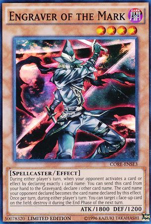 Engraver of the Mark CORE ENSE3 Super Rare Limited Clash of Rebellions 1st Edition Singles Engraver of the Mark CORE ENSE3 Super Rare Limited Clash of Rebellions 1st Edition Singles