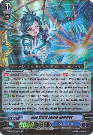 Blue Storm Shield Homerus G CB02 011EN Double Rare RR Blue Storm Shield Homerus G CB02 011EN Double Rare RR