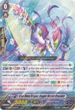 Blue Wave Dragon Dagger Master Dracokid G CB02 023EN Rare R Blue Wave Dragon Dagger Master Dracokid G CB02 023EN Rare R