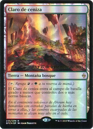 Spanish Cinder Glade Claro de ceniza BFZ Prerelease Foil Spanish Promos Spanish Cinder Glade Claro de ceniza BFZ Prerelease Foil Spanish Promos