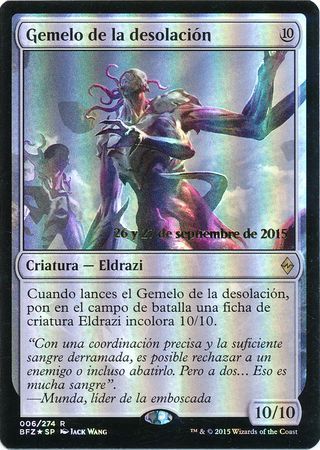 Spanish Desolation Twin Gemelo de la desolacion BFZ Prerelease Foil Spanish Promos Spanish Desolation Twin Gemelo de la desolacion BFZ Prerelease Foil Spanish Promos