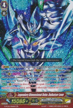 Legendary Dimensional Robo Daikaiser Leon G FC02 006EN Generation Rare GR Cardfight Vanguard Fighter s Collection 2015 Winter Singles Legendary Dimensional Robo Daikaiser Leon G FC02 006EN Generation Rare GR Cardfight Vanguard Fighter s Collection 2015 Winter Singles