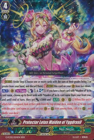 Protector Lotus Maiden of Yggdrasil G FC02 024EN Triple Rare RRR Protector Lotus Maiden of Yggdrasil G FC02 024EN Triple Rare RRR