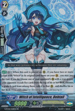 Witch of Intelligence Dehtail G FC02 028EN Double Rare RR Cardfight Vanguard Fighter s Collection 2015 Winter Singles Witch of Intelligence Dehtail G FC02 028EN Double Rare RR Cardfight Vanguard Fighter s Collection 2015 Winter Singles
