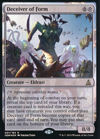 Deceiver of Form 001 184 OGW Prerelease Foil Promo Magic The Gathering Promo Cards Deceiver of Form 001 184 OGW Prerelease Foil Promo Magic The Gathering Promo Cards