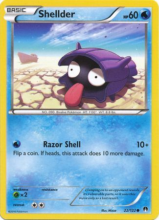 POKEMON Sun & Moon Card SHELLDER - 33/149 - REVERSE HOLO