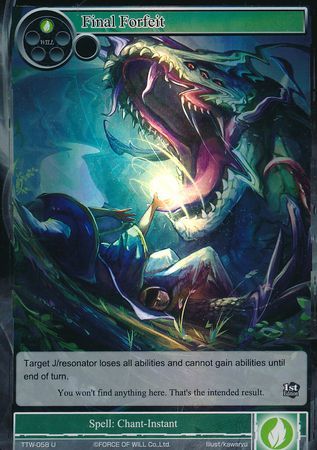 Final Forfeit TTW 058 Uncommon Foil Force of Will The Twilight Wanderer Foil Singles Final Forfeit TTW 058 Uncommon Foil Force of Will The Twilight Wanderer Foil Singles