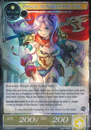 Perceval the Seeker of Holy Grail TTW 013 Rare Foil Force of Will The Twilight Wanderer Foil Singles Perceval the Seeker of Holy Grail TTW 013 Rare Foil Force of Will The Twilight Wanderer Foil Singles