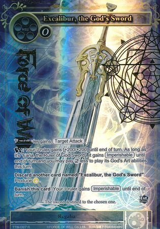 Excalibur the God s Sword TTW 097 Rare Full Art Stamped Foil Force of Will The Twilight Wanderer Foil Singles Excalibur the God s Sword TTW 097 Rare Full Art Stamped Foil Force of Will The Twilight Wanderer Foil Singles