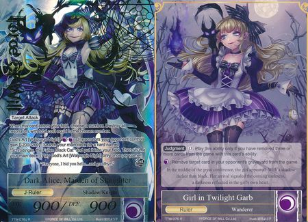 Girl in Twilight Garb Dark Alice Maiden TTW 076 J Rare Full Art Stamped Foil Girl in Twilight Garb Dark Alice Maiden TTW 076 J Rare Full Art Stamped Foil