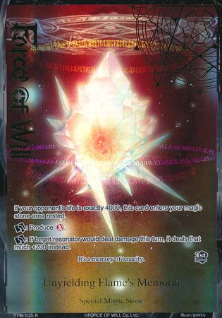 Unyielding Flame s Memoria TTW 105 Rare Full Art Stamped Foil Unyielding Flame s Memoria TTW 105 Rare Full Art Stamped Foil