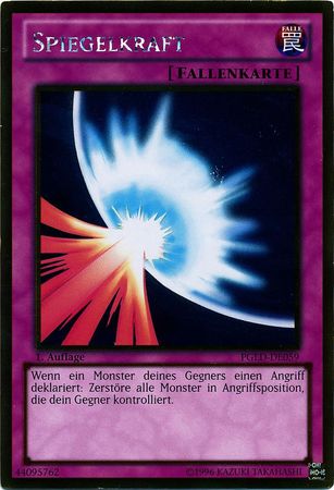 Spiegelkraft PGLD DE059 Gold Rare 1st Edition German Yugioh Cards Spiegelkraft PGLD DE059 Gold Rare 1st Edition German Yugioh Cards