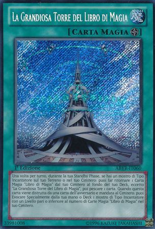 La Grandiosa Torre del Libro di Magia ABYR IT060 Secret Rare 1st Edition Italian Yugioh Cards La Grandiosa Torre del Libro di Magia ABYR IT060 Secret Rare 1st Edition Italian Yugioh Cards