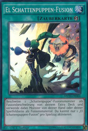 El Schattenpuppen Fusion NECH DE064 Super Rare 1st Ed German Yugioh Cards El Schattenpuppen Fusion NECH DE064 Super Rare 1st Ed German Yugioh Cards