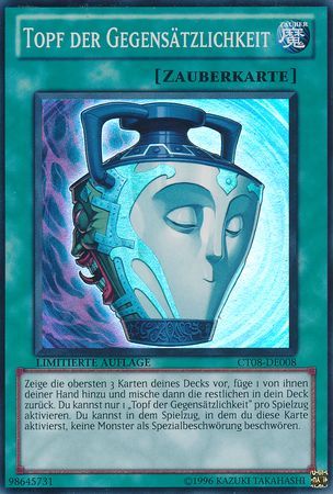 Topf der Gegensatzlichkeit CT08 DE008 Super Rare Limited German Yugioh Cards Topf der Gegensatzlichkeit CT08 DE008 Super Rare Limited German Yugioh Cards