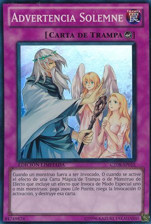 Advertencia Solemne CT08 SP015 Super Rare Limited Edition Spanish Yugioh Cards Advertencia Solemne CT08 SP015 Super Rare Limited Edition Spanish Yugioh Cards