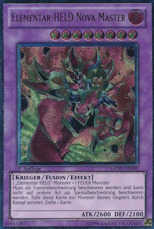 Ultimate Rare Elementar HELD Nova Master GENF DE093 1st Edition German Yugioh Cards Ultimate Rare Elementar HELD Nova Master GENF DE093 1st Edition German Yugioh Cards
