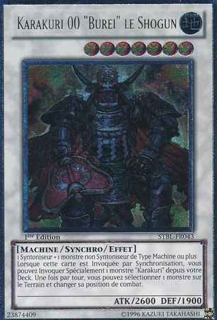 Ultimate Rare Karakuri 00 Burei le Shogun STBL FR043 1st Edition French Yugioh Cards Ultimate Rare Karakuri 00 Burei le Shogun STBL FR043 1st Edition French Yugioh Cards