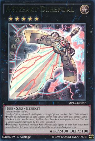 Artefakt Durendal MP15 DE027 Ultra Rare 1st Edition German Yugioh Cards Artefakt Durendal MP15 DE027 Ultra Rare 1st Edition German Yugioh Cards