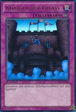 Koniglicher Erlass LCYW DE182 Ultra Rare 1st Edition German Yugioh Cards Koniglicher Erlass LCYW DE182 Ultra Rare 1st Edition German Yugioh Cards