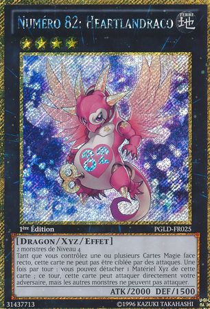 Number 82 Heartlandraco PGLD FR025 Gold Secret Rare 1st Edition French French Yugioh Cards Number 82 Heartlandraco PGLD FR025 Gold Secret Rare 1st Edition French French Yugioh Cards