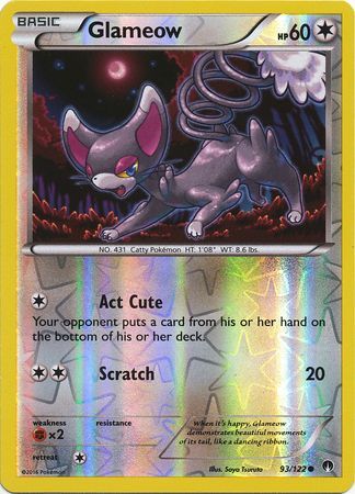 Glameow 93 122 Common Reverse Holo Glameow 93 122 Common Reverse Holo