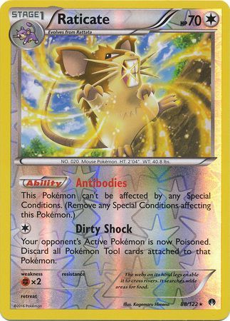 Raticate 88 122 Rare Reverse Holo Raticate 88 122 Rare Reverse Holo