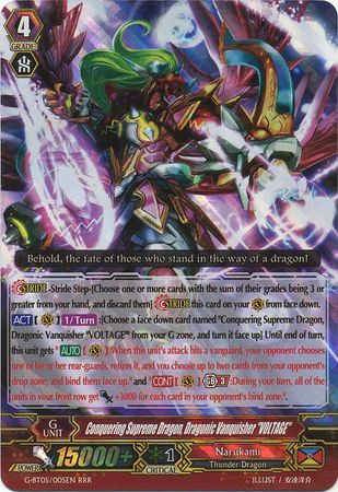 Conquering Supreme Dragon Dragonic Vanquisher VOLTAGE G BT05 005EN RRR G Booster Set 5 Moonlit Dragonfang Singles Conquering Supreme Dragon Dragonic Vanquisher VOLTAGE G BT05 005EN RRR G Booster Set 5 Moonlit Dragonfang Singles