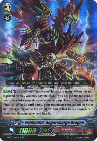 Eradicator Angercharge Dragon G BT05 013EN Double Rare RR Eradicator Angercharge Dragon G BT05 013EN Double Rare RR