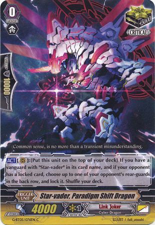 Star vader Paradigm Shift Dragon G BT05 076EN Common C Star vader Paradigm Shift Dragon G BT05 076EN Common C