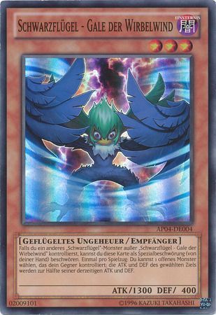 Schwarzflugel Gale der Wirbelwind AP04 DE004 Super Rare German Yugioh Cards Schwarzflugel Gale der Wirbelwind AP04 DE004 Super Rare German Yugioh Cards