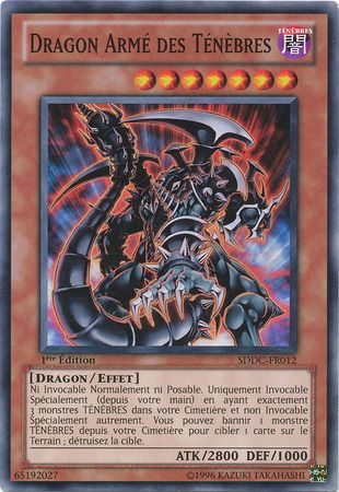 Dragon Arme des Tenebres SDDC FR012 Common 1st Ed French Yugioh Cards Dragon Arme des Tenebres SDDC FR012 Common 1st Ed French Yugioh Cards