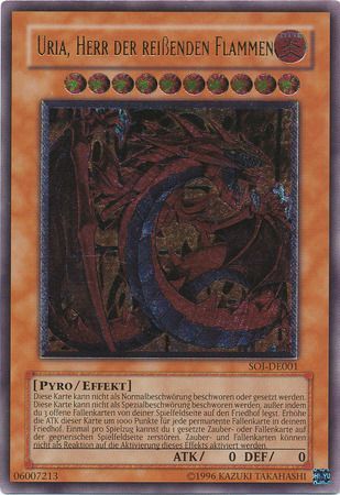 Ultimate Rare Uria Herr der reisenden Flammen SOI DE001Unlimited German Yugioh Cards Ultimate Rare Uria Herr der reisenden Flammen SOI DE001Unlimited German Yugioh Cards