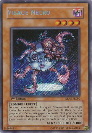 Visage Necro GLAS FR090 Secret Rare 1st Edition French Yugioh Cards Visage Necro GLAS FR090 Secret Rare 1st Edition French Yugioh Cards