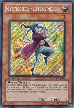 Mystischer Flotenspieler EXVC DE005 Secret Rare 1st Ed German Yugioh Cards Mystischer Flotenspieler EXVC DE005 Secret Rare 1st Ed German Yugioh Cards