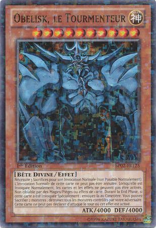 Obelisk le Tourmenteur BP02 FR125 Mosaic Rare 1st Ed French Yugioh Cards Obelisk le Tourmenteur BP02 FR125 Mosaic Rare 1st Ed French Yugioh Cards