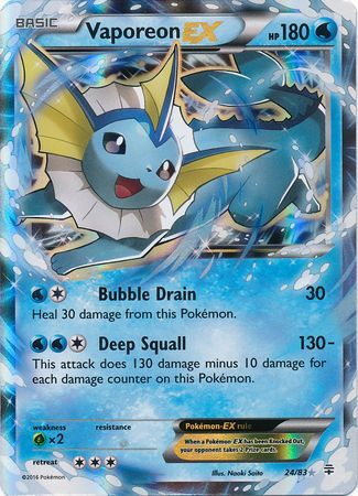 Vaporeon EX 24 83 Ultra Rare Generations Singles Vaporeon EX 24 83 Ultra Rare Generations Singles