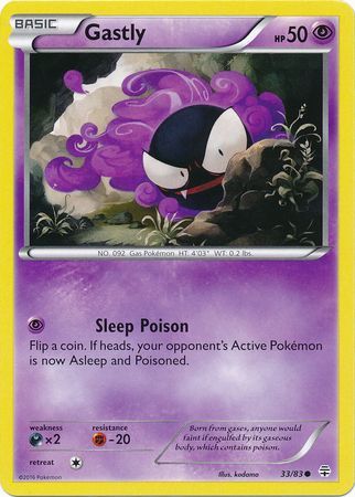 Pokemon Gastly #33 Portuguese 1st Edition Uncommon USED READ