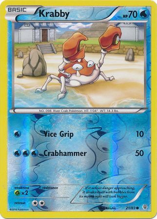 Krabby 21 83 Common Reverse Holo Krabby 21 83 Common Reverse Holo