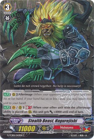 Stealth Beast Hagurejishi G TCB01 043EN Common C G Technical Booster 1 The Reckless Rampage Singles Stealth Beast Hagurejishi G TCB01 043EN Common C G Technical Booster 1 The Reckless Rampage Singles