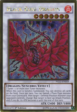 Details about  / Yu gi oh YUGIOH Card Black Rose Dragon PGL3-EN059 Gold Rare 1st Edition mint