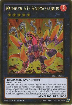 Number 61 Volcasaurus PGL3 EN073 Gold Rare 1st Edition Premium Gold Infinite Gold Singles Number 61 Volcasaurus PGL3 EN073 Gold Rare 1st Edition Premium Gold Infinite Gold Singles