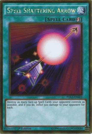 Spell Shattering Arrow PGL3 EN082 Gold Rare 1st Edition Spell Shattering Arrow PGL3 EN082 Gold Rare 1st Edition