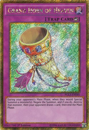 Grand Horn of Heaven PGL3 EN040 Gold Secret Rare 1st Edition Premium Gold Infinite Gold Singles Grand Horn of Heaven PGL3 EN040 Gold Secret Rare 1st Edition Premium Gold Infinite Gold Singles