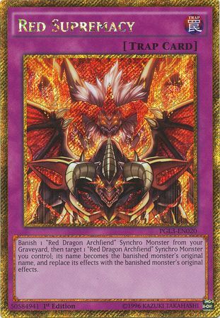 Red Supremacy PGL3 EN020 Gold Secret Rare 1st Edition Red Supremacy PGL3 EN020 Gold Secret Rare 1st Edition